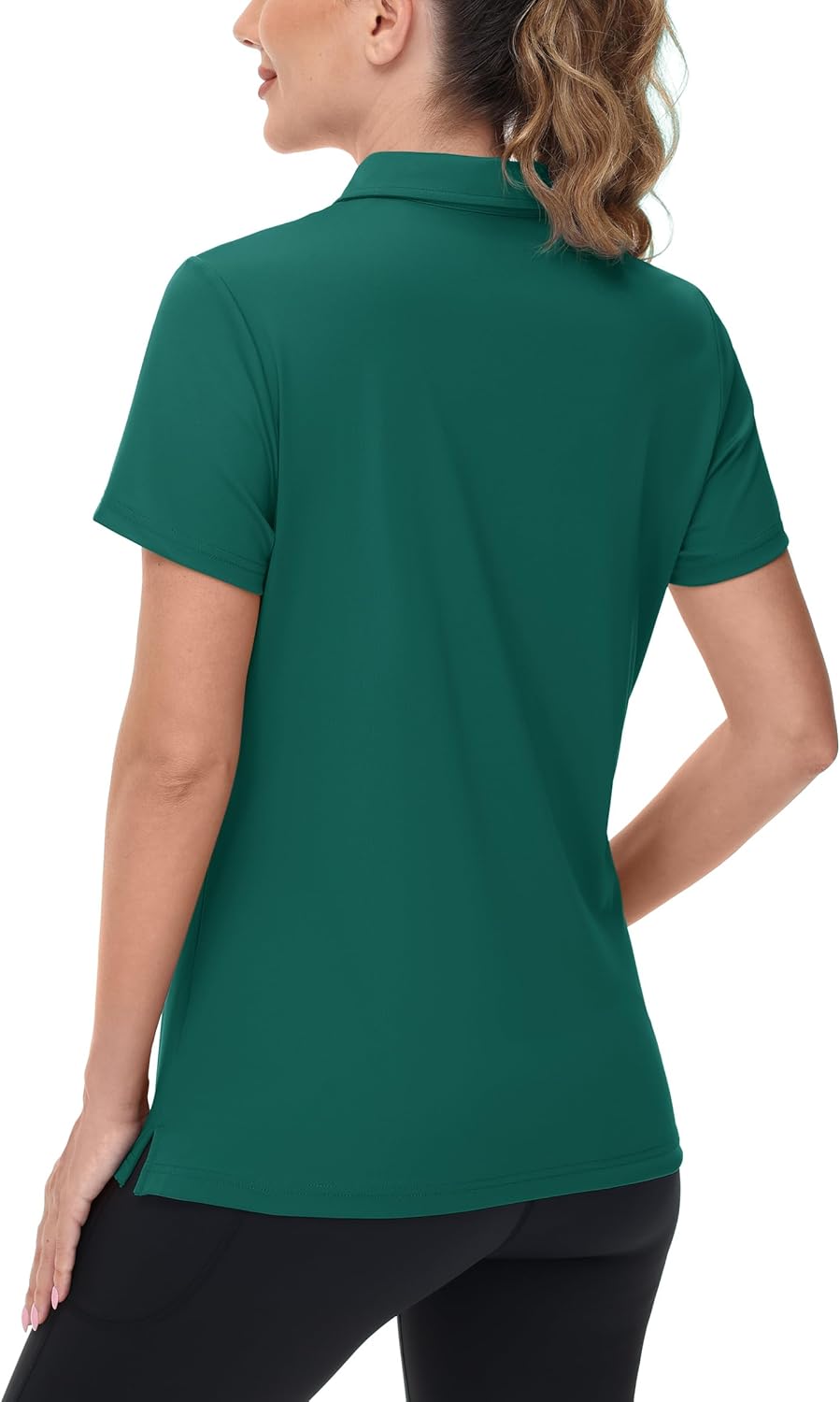 Women's V-Neck Polo Shirts UPF 50+ Short Sleeve Sun Protection Quick Dry Golf Polos Collared Shirt